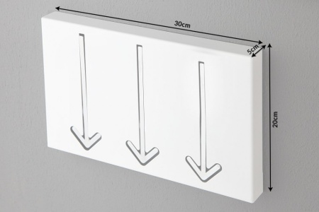 Moderne design wandkapstok ARROW 30 cm wit met 3 haken - Img 6