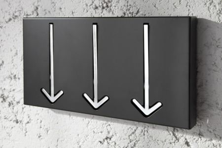 Moderne design wandkapstok ARROW 30 cm zwart met 3 haken - Img 3