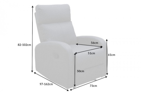 Moderne relaxfauteuil HOLLYWOOD II grijze tv-fauteuil met ligfunctie - Img 2