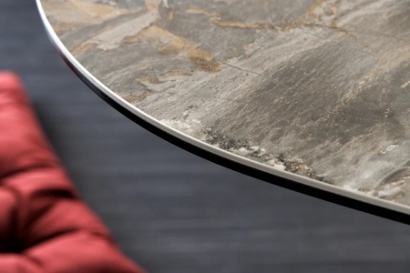 Moderne salontafel MARVELOUS 70 cm taupe zwart metaal marmer keramiek gemaakt in Italië - Img 3
