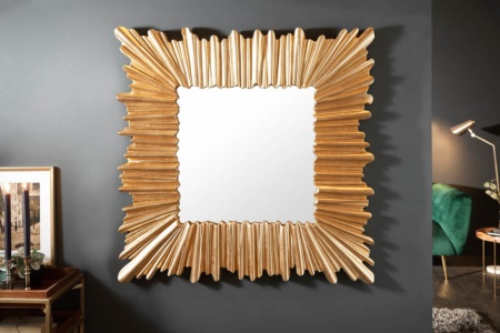 Moderne wandspiegel GOLDEN 96 cm goud met opvallende lijst - Img 3