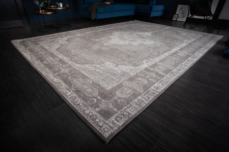 Oosters katoenen vloerkleed 350x240cm antiek grijs geometrisch patroon - Img 2