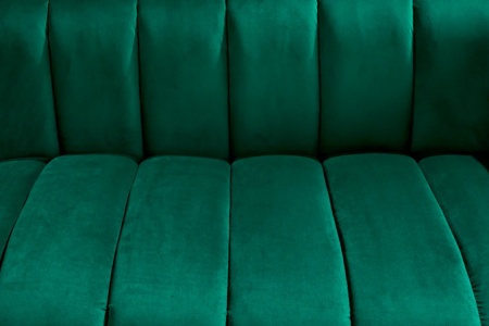 Retro 2-zitsbank NOBLESSE 165cm smaragdgroene fluwelen tweezitsbank met decoratief stiksel - Img 7