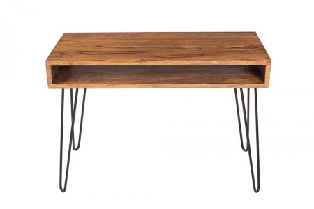 Retro bureau SCORPION 110 cm Sheesham hout steen finish Haarspeldpoten palissander - Img 6