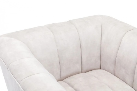 Retro fauteuil NOBLESSE 106cm champagne fluweel met sierstiksels - Img 3