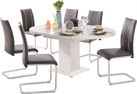 Ronde uitschuifbare witte eettafel 104cm - Img 4