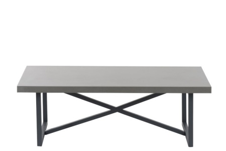Salontafel Beton Finish Rechthoekig Hout/Metaal Grijs 120cm - Img 3