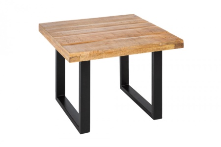 Solide salontafel IRON CRAFT 60 cm mangohout industrieel design - Img 8