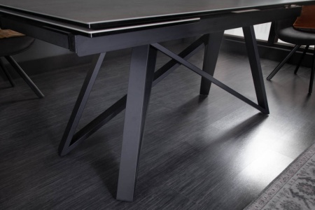 Uitschuifbare eettafel ATLAS 180-220-260 cm keramiek blad in marmerlook Grijs/Wit - Img 7