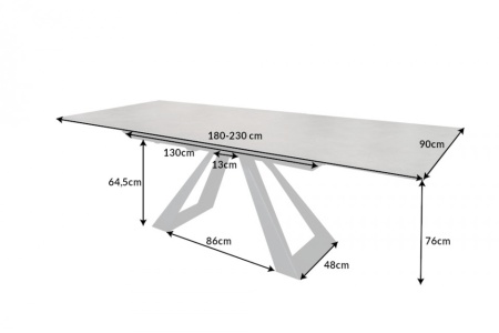 Uitschuifbare eettafel CONCORD 180-230 cm antraciet gemaakt van keramiek - Img 2