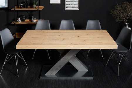 Uitschuifbare eettafel MONTREAL 180-230-280cm noest eiken met X-frame - Img 4