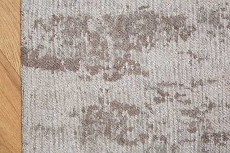 Vintage katoenen vloerkleed 240x160cm beige grijs verwassen gebruikte look - Img 5