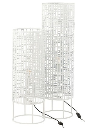 Vloerlamp Rond Metaal Wit Large 89,5cm - Img 4