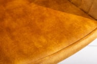 Bureaustoel met armleuning Fluweel stof mosterdgeel draaistoel