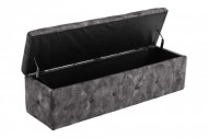 Chesterfield bedbank EXTRAVAGANCIA 140 cm grijs fluweel met opbergruimte
