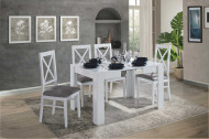 Eettafel 90x90 verlengbaar naar 180cm in hoogglans wit-wit