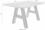 Eettafel met A-frame 140cm gelamineerd houtsoort mat wit