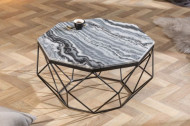 Elegante salontafel DIAMOND 70cm grijs zwart met marmeren blad