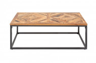 Elegante salontafel INFINITY HOME 100 cm natuurlijk mangohout met visgraatpatroon