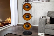 Elegante vloerlamp STUDIO 130cm zwart bladgoud look 3 neigbare kappen