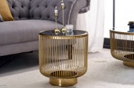 Filigraan design bijzettafel VARIATION 41cm goud zwart glas handwerk