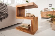 Handgemaakte bijzettafel S 60 cm Sheesham massief hout variabel instelbaar