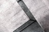 Handgemaakte bijzettafel set van 2 ELEMENTS 40cm zilver zwarte salontafel