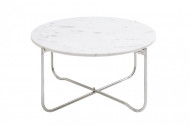Handgemaakte salontafel NOBLE 62 cm wit afneembaar marmeren blad