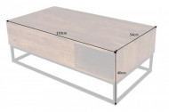 In hoogte verstelbare salontafel MAKASSAR FUNCTION 110cm Sheesham