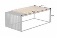 Industriële salontafel ARCHITECTURE 100cm geolied eiken zwart frame