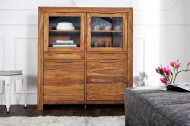 Massief highboard PURE 120cm vitrine palissander met sheesham steen afwerking