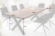 Massieve eettafel AMAZONAS 200cm bruin sheesham met X-onderstel