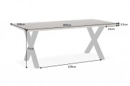 Massieve eettafel GENESIS VINTAGE 200cm acaciahout bruin met X-poten
