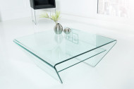 Moderne vierkant glazen transparant salontafel FANTOME 70 cm
