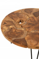 Salontafel Samuel Rond Teak Hout Bruin 80cm