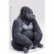 Deco Object Monkey Gorilla Side XL Zwart H76cm