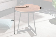 Design Ronde bijzettafel zoals Salontafel 45cm eiken zwart metalen frame