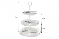 Design taartplateau ORIENT 44 cm zilver met drie verdiepingen