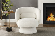 Draaibare designfauteuil BOSSA NOVA 80cm bouclé wit