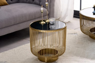 Filigraan design bijzettafel VARIATION 41cm goud zwart glas handwerk