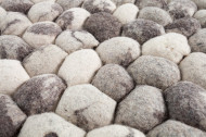 Handgeweven scheerwollen tapijt LIVING 200x120cm grijs vilt steen look