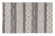 Handgeweven wollen vloerkleed 240x160cm grijs beige gebreid scheerwolpatroon