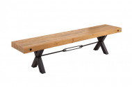 Massieve bank THOR 200 cm natuurlijk gerecycled grenenhout in industrieel design