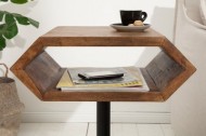 Massieve bijzettafel Sheesham Stone-tafel in nachtkastje of zeskantige bijzettafel