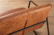 Retro fauteuil antiek lichtbruin met sierstiksels