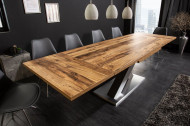 Uitschuifbare eettafel MONTREAL 180-230-280cm plank eiken met X-frame
