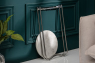 Bijzettafel 35 cm wit met marmeren blad