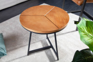Design Ronde bijzettafel zoals Salontafel 45cm eiken zwart metalen frame