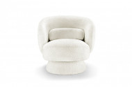 Draaibare designfauteuil BOSSA NOVA 80cm bouclé wit