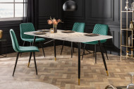 Eettafel Paris Wit 180cm het glazen blad in marmerlook